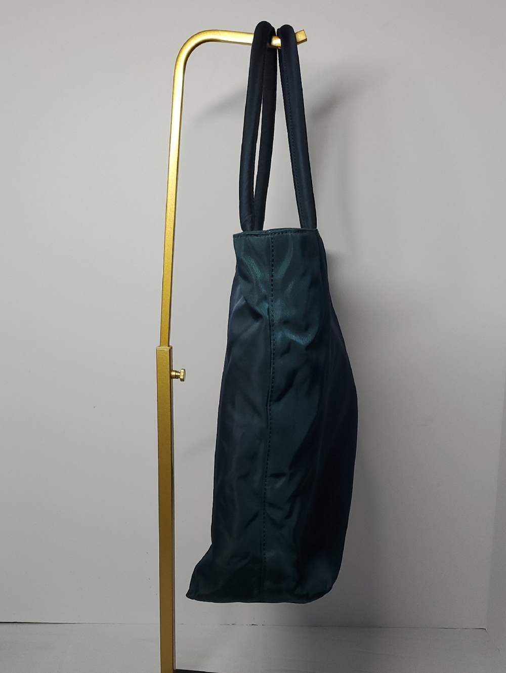 Authentic Prada Blackish/Greenish Nylon Tote Bag with Triangle Logo -Medium Size - Picture 4 of 14